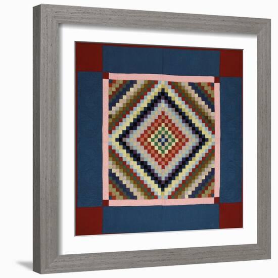 An Amish Pieced Cotton and Wool Quilted Coverlet, Lancaster County, Pennsylvania, circa 1925-null-Framed Giclee Print