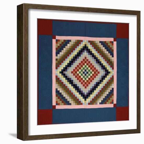 An Amish Pieced Cotton and Wool Quilted Coverlet, Lancaster County, Pennsylvania, circa 1925-null-Framed Giclee Print