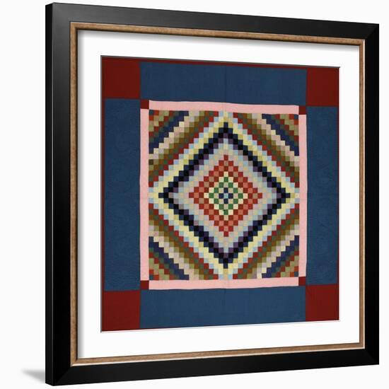 An Amish Pieced Cotton and Wool Quilted Coverlet, Lancaster County, Pennsylvania, circa 1925-null-Framed Giclee Print