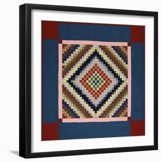 An Amish Pieced Cotton and Wool Quilted Coverlet, Lancaster County, Pennsylvania, circa 1925-null-Framed Giclee Print