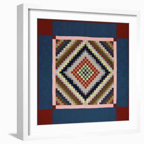 An Amish Pieced Cotton and Wool Quilted Coverlet, Lancaster County, Pennsylvania, circa 1925-null-Framed Giclee Print