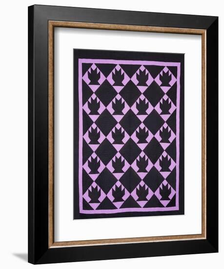 An Amish Pieced & Quilted Cotton Coverlet, Indiana or Ohio, circa 1910-null-Framed Giclee Print