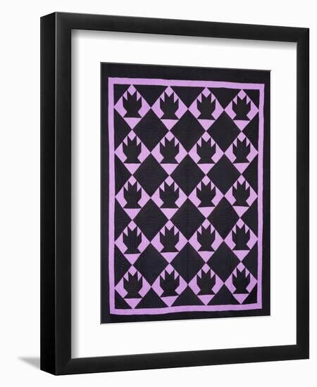 An Amish Pieced & Quilted Cotton Coverlet, Indiana or Ohio, circa 1910-null-Framed Giclee Print