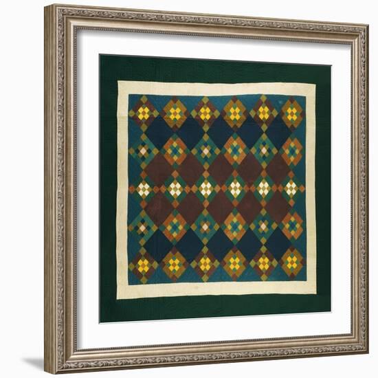 An Amish Pieced & Quilted Cotton Coverlet, Late 19th Century-null-Framed Giclee Print