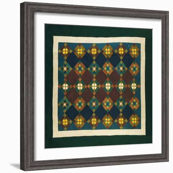 An Amish Pieced & Quilted Cotton Coverlet, Late 19th Century-null-Framed Giclee Print