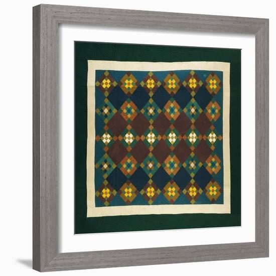 An Amish Pieced & Quilted Cotton Coverlet, Late 19th Century-null-Framed Giclee Print