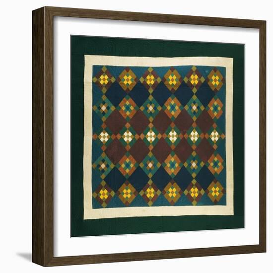 An Amish Pieced & Quilted Cotton Coverlet, Late 19th Century-null-Framed Giclee Print