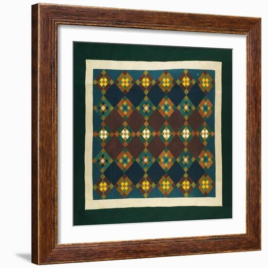 An Amish Pieced & Quilted Cotton Coverlet, Late 19th Century-null-Framed Giclee Print