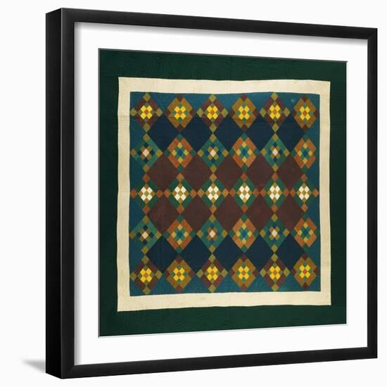 An Amish Pieced & Quilted Cotton Coverlet, Late 19th Century-null-Framed Giclee Print