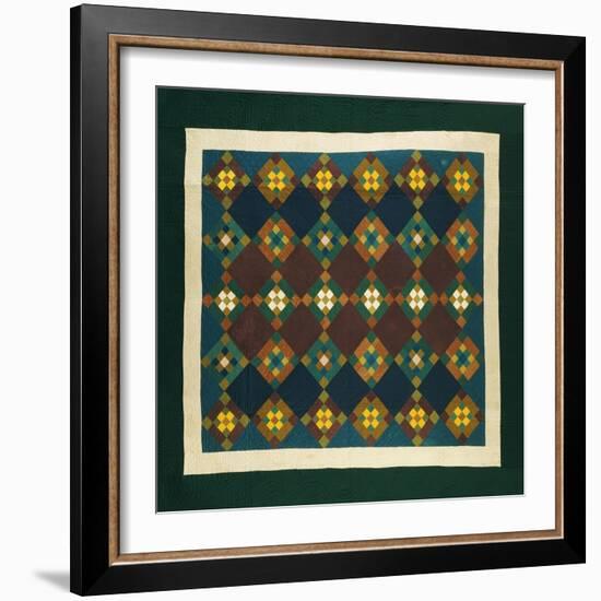 An Amish Pieced & Quilted Cotton Coverlet, Late 19th Century-null-Framed Giclee Print