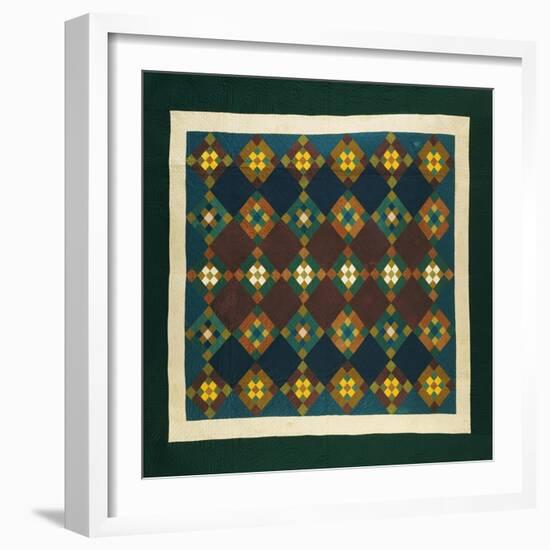 An Amish Pieced & Quilted Cotton Coverlet, Late 19th Century-null-Framed Giclee Print