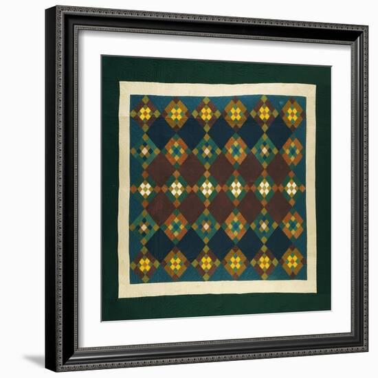 An Amish Pieced & Quilted Cotton Coverlet, Late 19th Century-null-Framed Giclee Print