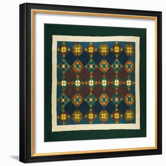 An Amish Pieced & Quilted Cotton Coverlet, Late 19th Century-null-Framed Giclee Print