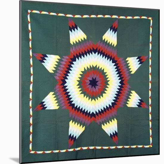 An Amish Star of Bethlehem Coverlet, Pennsylvania, Pieced and Quilted Cotton, Circa 1930-null-Mounted Giclee Print