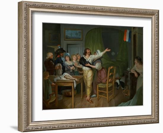 An Amputee's Devotion to the Homeland (Oil on Canvas)-French School-Framed Giclee Print