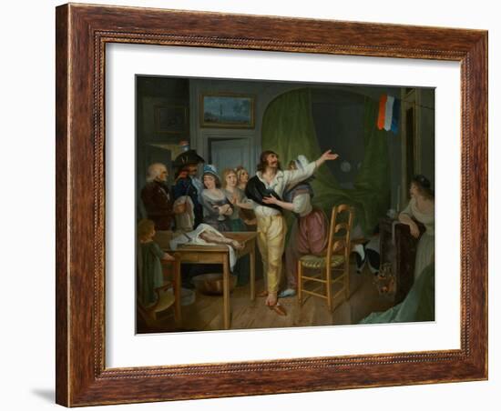 An Amputee's Devotion to the Homeland (Oil on Canvas)-French School-Framed Giclee Print