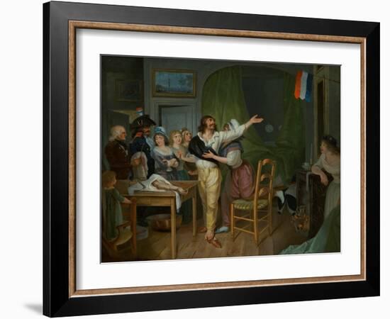 An Amputee's Devotion to the Homeland (Oil on Canvas)-French School-Framed Giclee Print