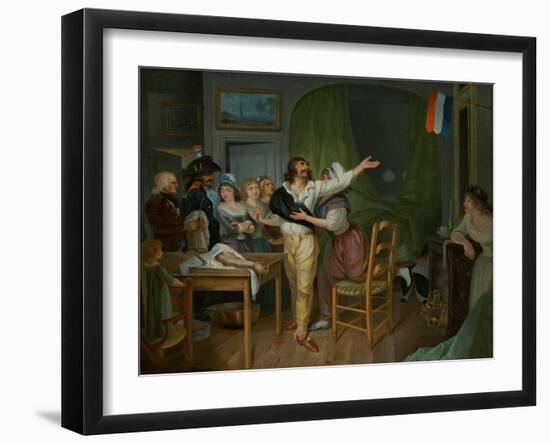 An Amputee's Devotion to the Homeland (Oil on Canvas)-French School-Framed Giclee Print