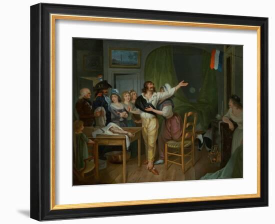 An Amputee's Devotion to the Homeland (Oil on Canvas)-French School-Framed Giclee Print