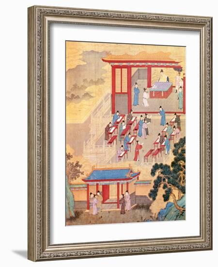 An Ancient Chinese Public Examination, Facsimile of Original Chinese Scroll-null-Framed Giclee Print