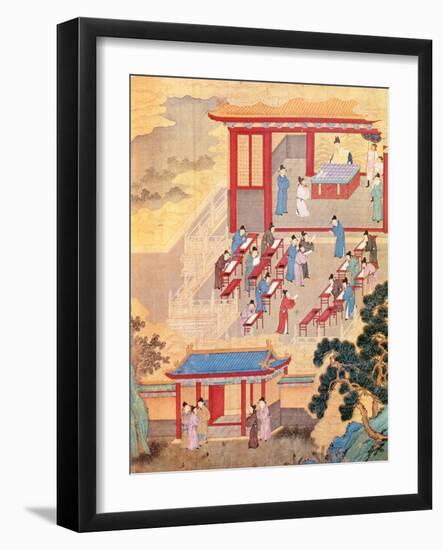 An Ancient Chinese Public Examination, Facsimile of Original Chinese Scroll--Framed Giclee Print