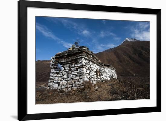 An ancient chorten along the Laya-Gasa trekking route near Jangothang, Bhutan, Himalayas, Asia-Alex Treadway-Framed Photographic Print