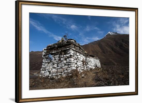 An ancient chorten along the Laya-Gasa trekking route near Jangothang, Bhutan, Himalayas, Asia-Alex Treadway-Framed Photographic Print