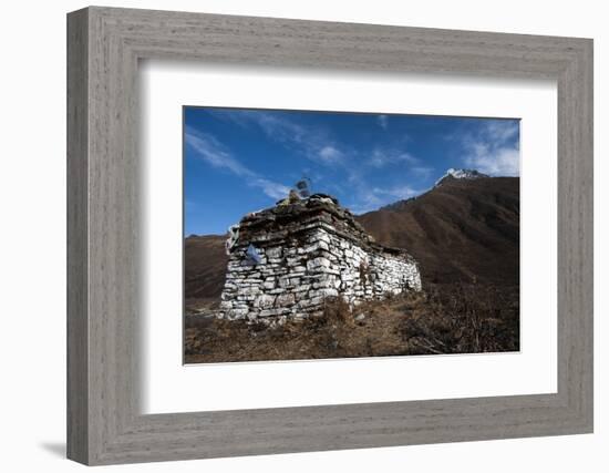 An ancient chorten along the Laya-Gasa trekking route near Jangothang, Bhutan, Himalayas, Asia-Alex Treadway-Framed Photographic Print
