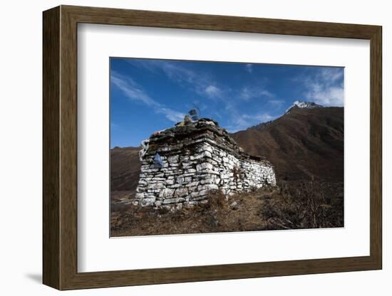 An ancient chorten along the Laya-Gasa trekking route near Jangothang, Bhutan, Himalayas, Asia-Alex Treadway-Framed Photographic Print