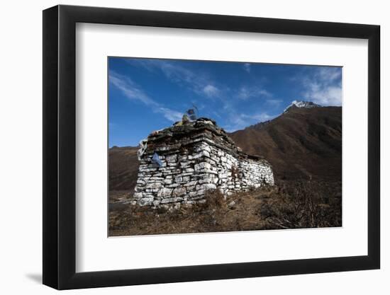 An ancient chorten along the Laya-Gasa trekking route near Jangothang, Bhutan, Himalayas, Asia-Alex Treadway-Framed Photographic Print