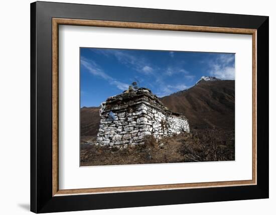 An ancient chorten along the Laya-Gasa trekking route near Jangothang, Bhutan, Himalayas, Asia-Alex Treadway-Framed Photographic Print