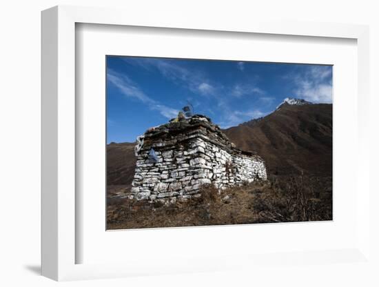 An ancient chorten along the Laya-Gasa trekking route near Jangothang, Bhutan, Himalayas, Asia-Alex Treadway-Framed Photographic Print