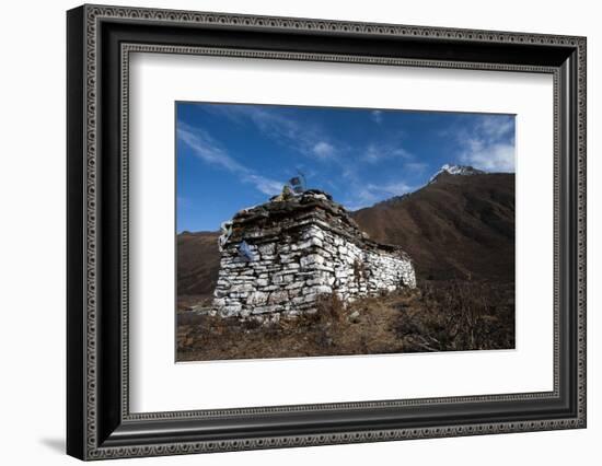 An ancient chorten along the Laya-Gasa trekking route near Jangothang, Bhutan, Himalayas, Asia-Alex Treadway-Framed Photographic Print