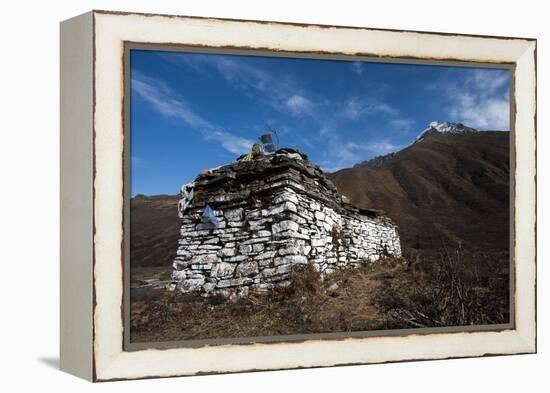 An ancient chorten along the Laya-Gasa trekking route near Jangothang, Bhutan, Himalayas, Asia-Alex Treadway-Framed Premier Image Canvas