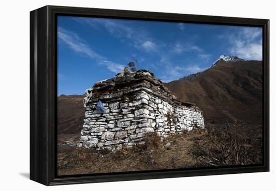 An ancient chorten along the Laya-Gasa trekking route near Jangothang, Bhutan, Himalayas, Asia-Alex Treadway-Framed Premier Image Canvas