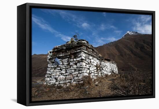 An ancient chorten along the Laya-Gasa trekking route near Jangothang, Bhutan, Himalayas, Asia-Alex Treadway-Framed Premier Image Canvas