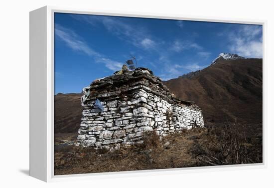 An ancient chorten along the Laya-Gasa trekking route near Jangothang, Bhutan, Himalayas, Asia-Alex Treadway-Framed Premier Image Canvas