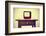 An Ancient Red Television on a Table with a Retro Effect-nito-Framed Photographic Print