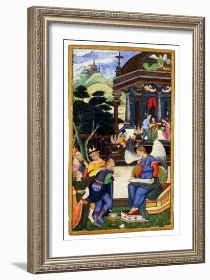 An Angel Conversing with a Group of Europeans, C. 1610-null-Framed Giclee Print