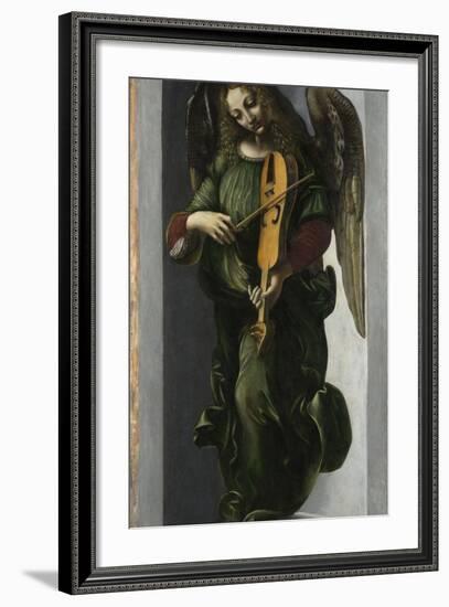 An Angel in Green with a Vielle, C. 1490-1499-Leonardo da Vinci-Framed Giclee Print