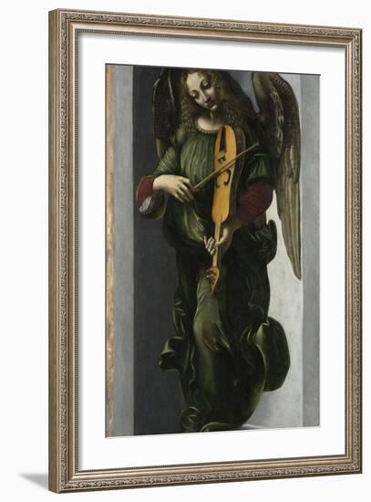 An Angel in Green with a Vielle, C. 1490-1499-Leonardo da Vinci-Framed Giclee Print