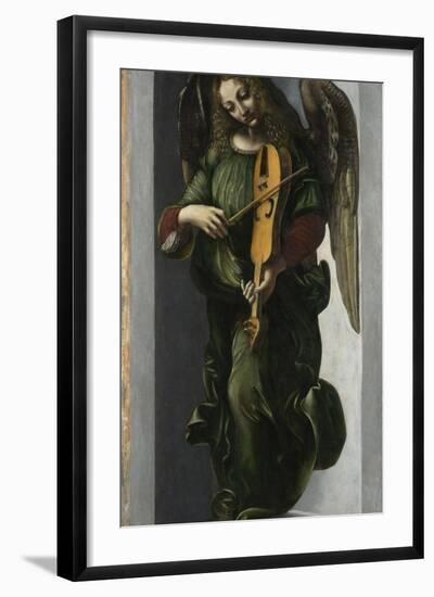 An Angel in Green with a Vielle, C. 1490-1499-Leonardo da Vinci-Framed Giclee Print