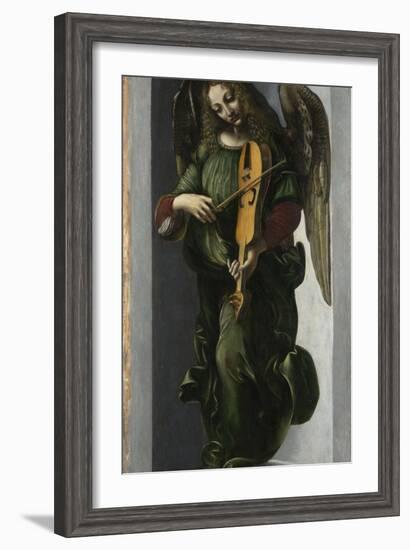 An Angel in Green with a Vielle, C. 1490-1499-Leonardo da Vinci-Framed Giclee Print