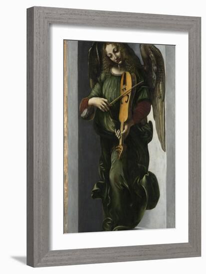 An Angel in Green with a Vielle, C. 1490-1499-Leonardo da Vinci-Framed Giclee Print