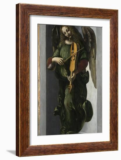 An Angel in Green with a Vielle, C. 1490-1499-Leonardo da Vinci-Framed Giclee Print