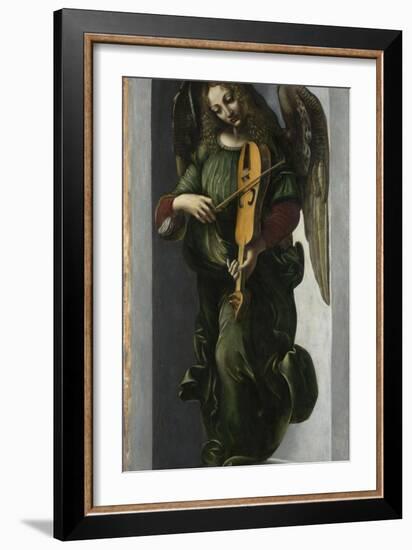 An Angel in Green with a Vielle, C. 1490-1499-Leonardo da Vinci-Framed Giclee Print