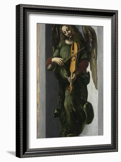 An Angel in Green with a Vielle, C. 1490-1499-Leonardo da Vinci-Framed Giclee Print