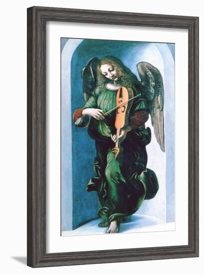 An Angel in Green with a Vielle, C1500-Leonardo da Vinci-Framed Giclee Print