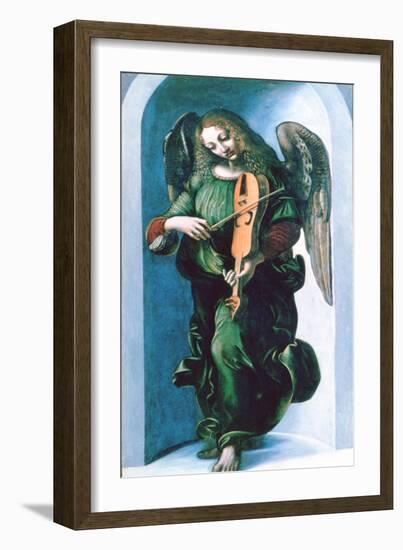 An Angel in Green with a Vielle, C1500-Leonardo da Vinci-Framed Giclee Print