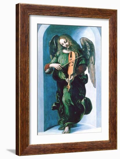 An Angel in Green with a Vielle, C1500-Leonardo da Vinci-Framed Giclee Print